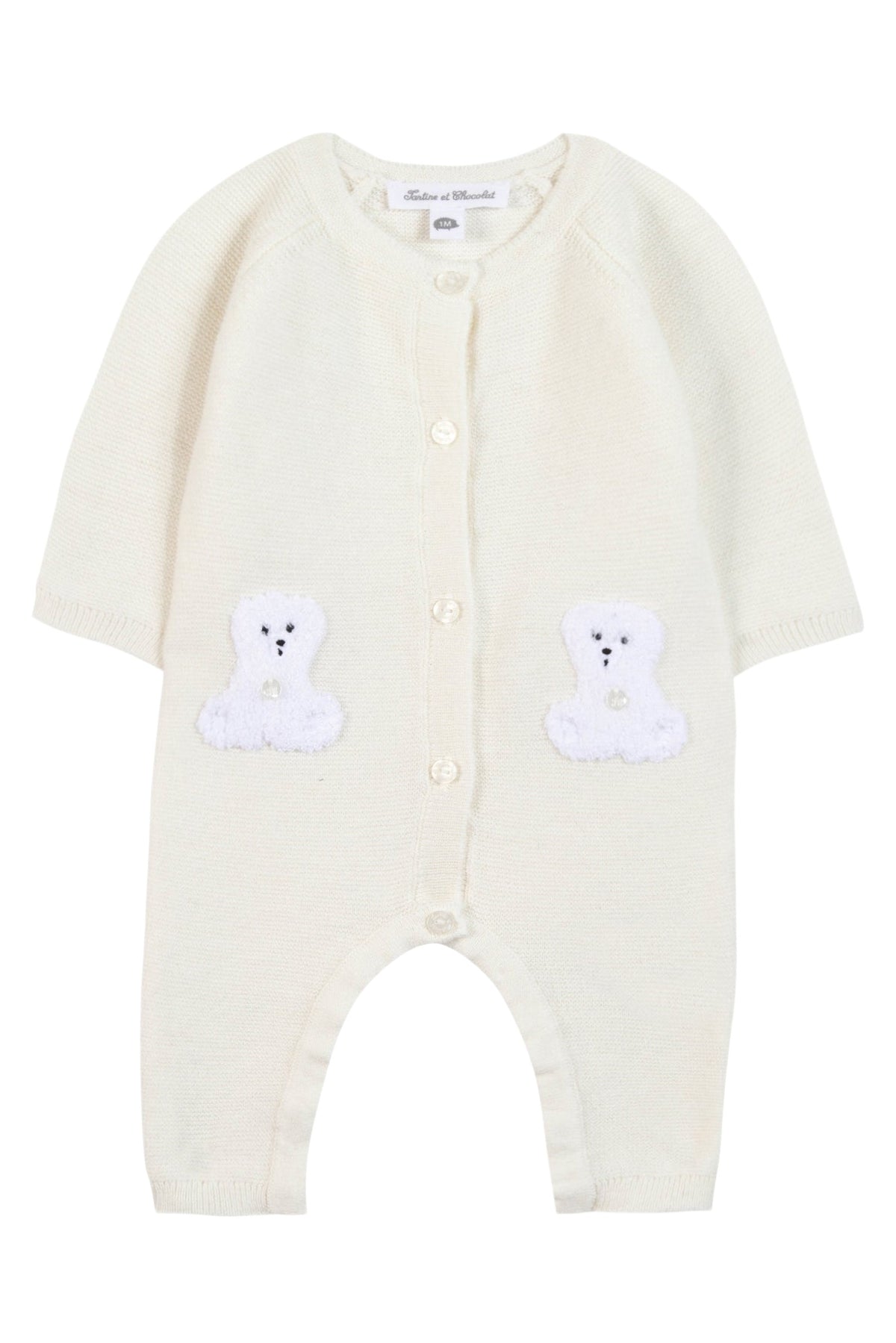 Pull - Ecru broderie mouton