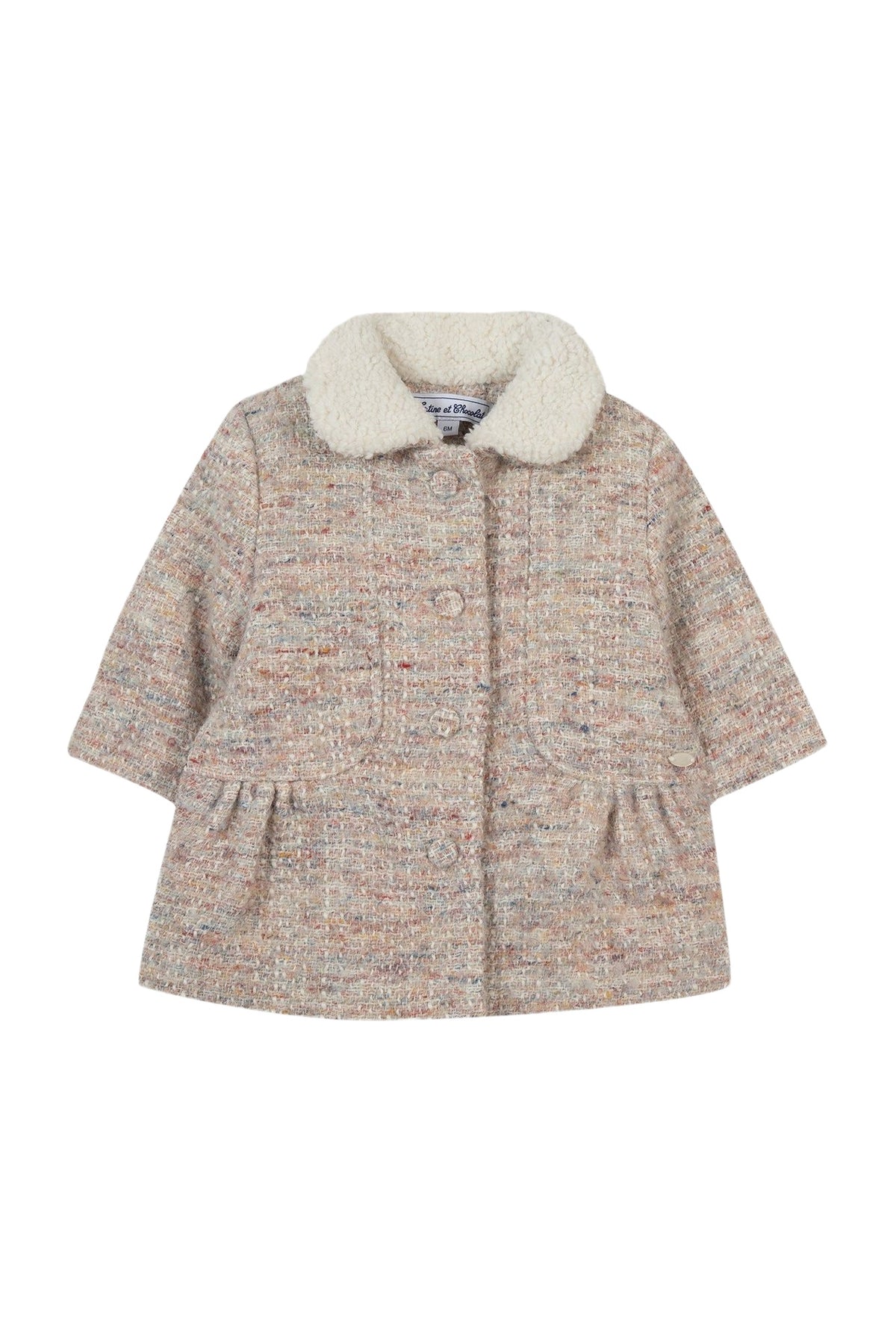 Manteau Baby balade parisienne en laine - Rosée