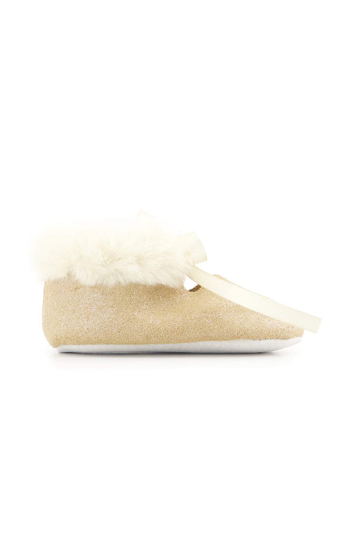 Or / Chaussons Baby Cérémonie En Cuir - Or