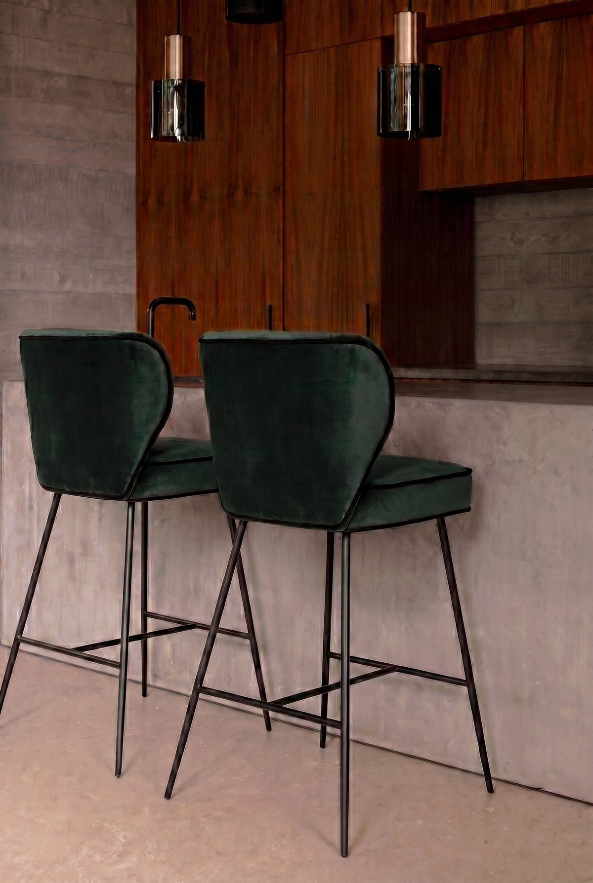 Tabouret de bar Wayne - Vert cèdre