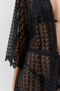 Tali belted kaftan - Black