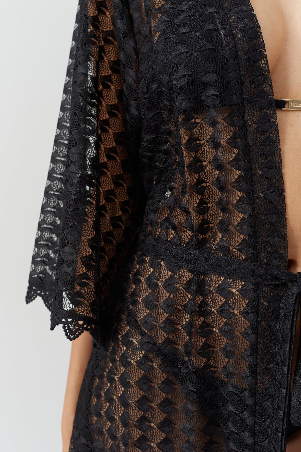 Tali belted kaftan - Black