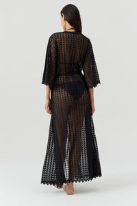 Tali belted kaftan - Black