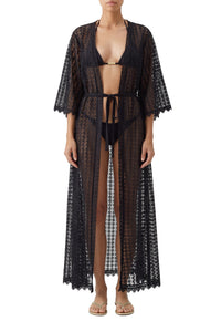 Tali belted kaftan - Black