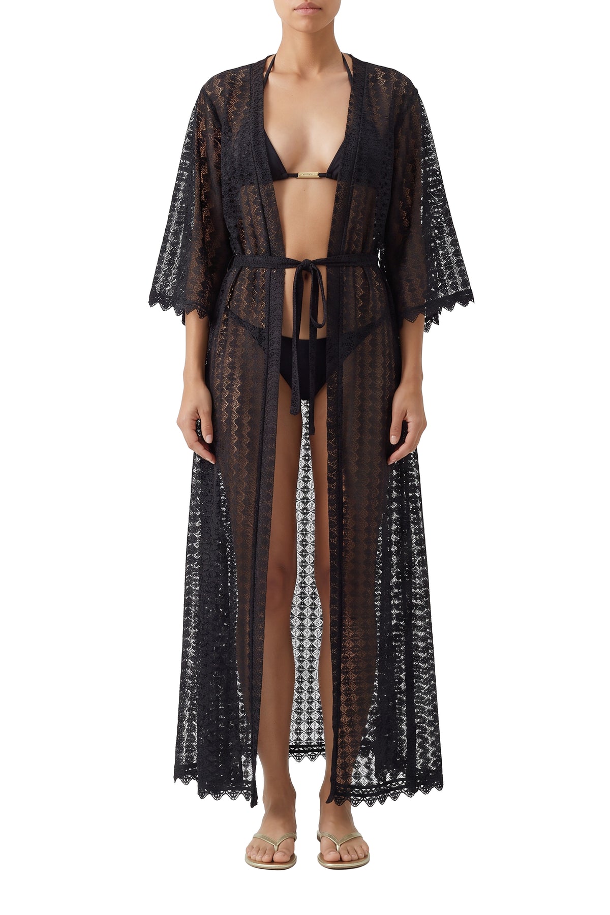 Tali belted kaftan - Black