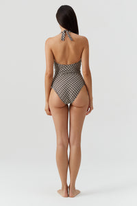 Maillot une pièce halter Tampa imprimé - Chain