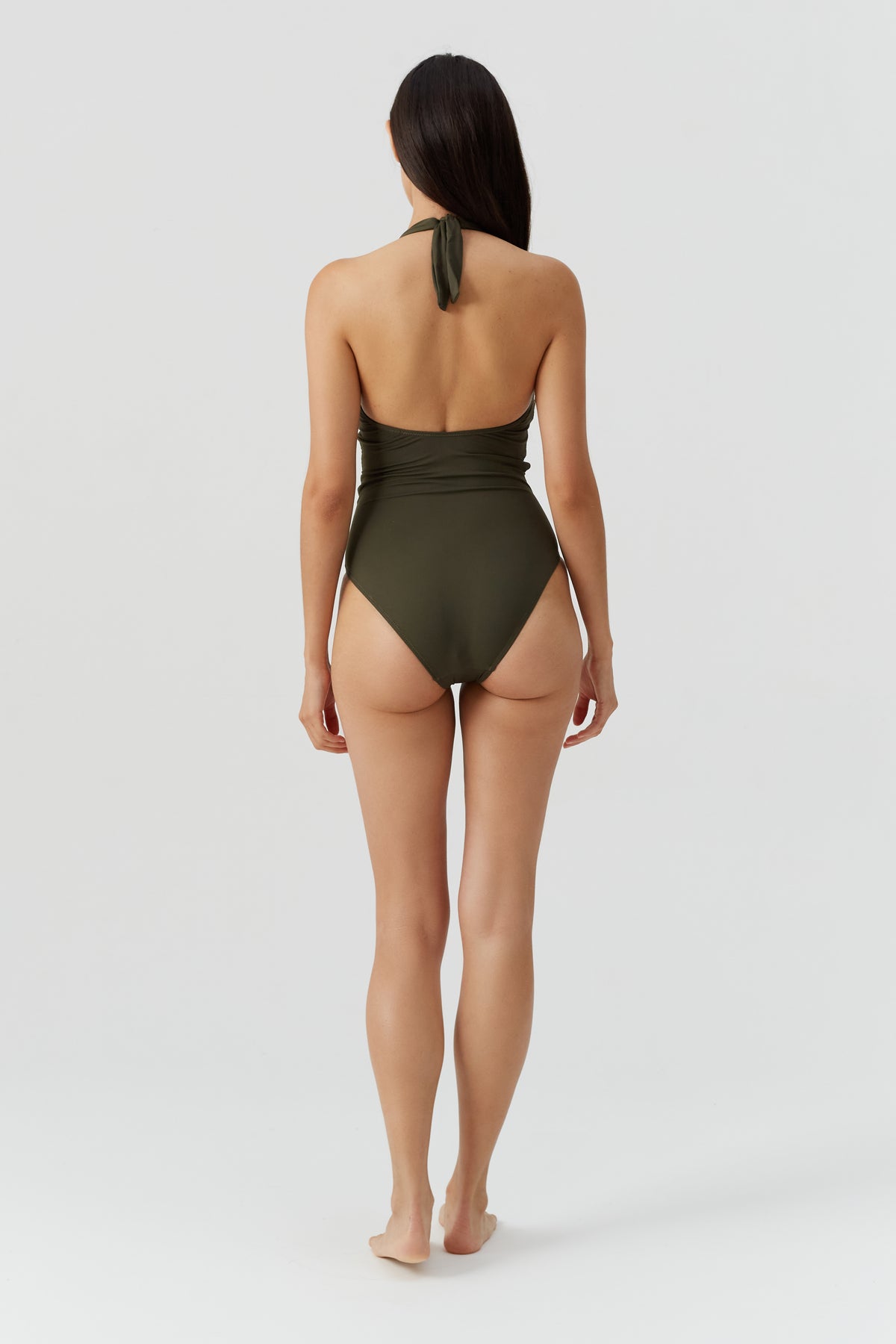 Tampa halter one-piece swimsuit - Olive