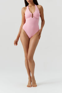 Maillot une pièce halter Tampa - Rose