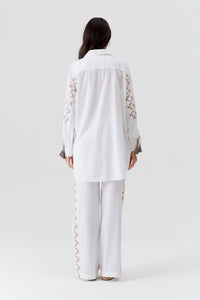 Blouse Tamsin à broderie - White Yellow