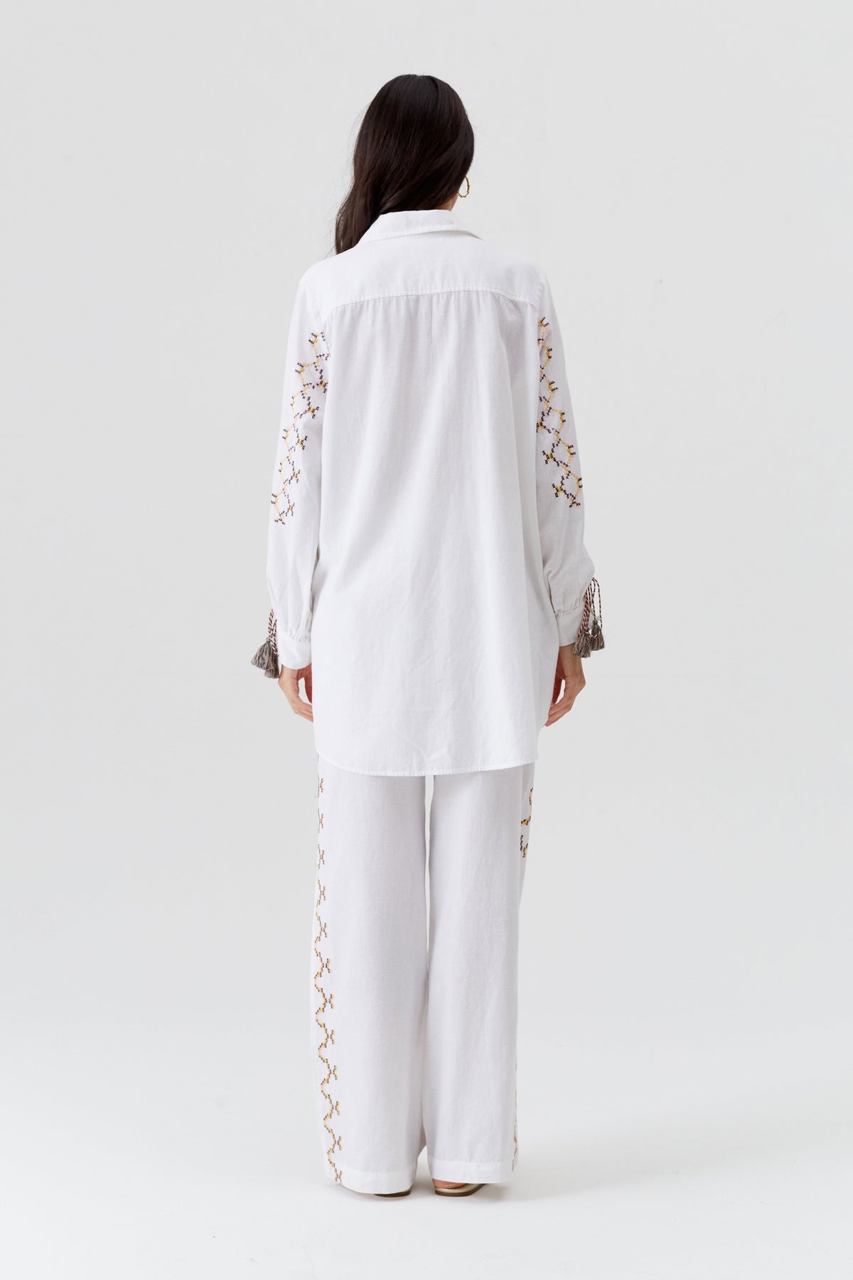 Blouse Tamsin à broderie - White Yellow