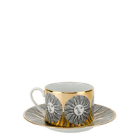 Sole porcelain teacup - Gold & Black & White