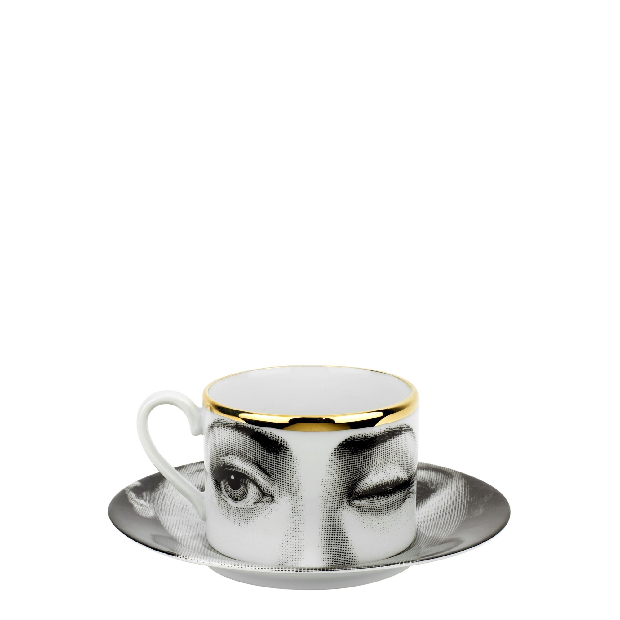 Tema e Variazioni 2005 porcelain teacup - Gold & Black & White