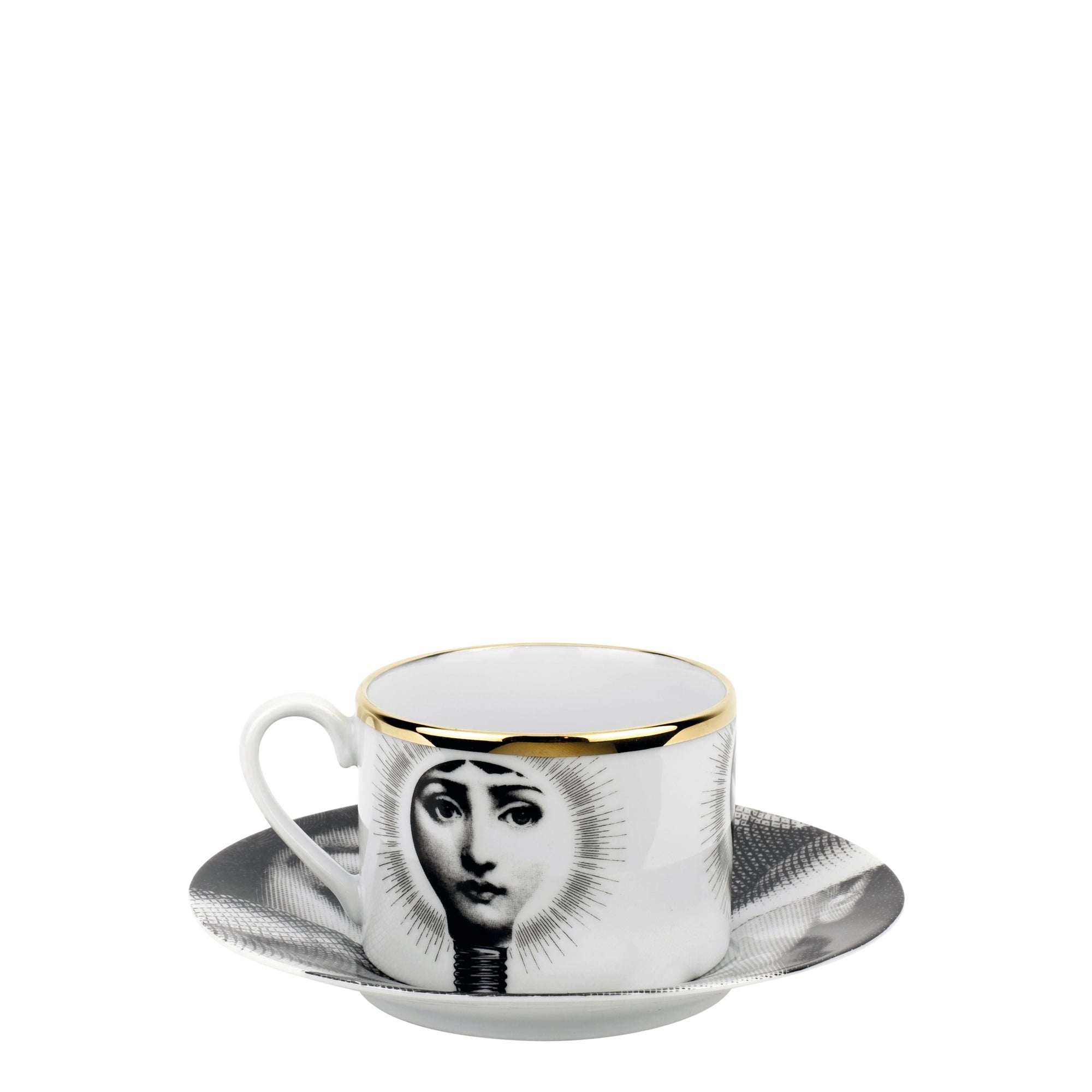 Tema e Variazioni 2005 porcelain teacup - Gold & Black & White