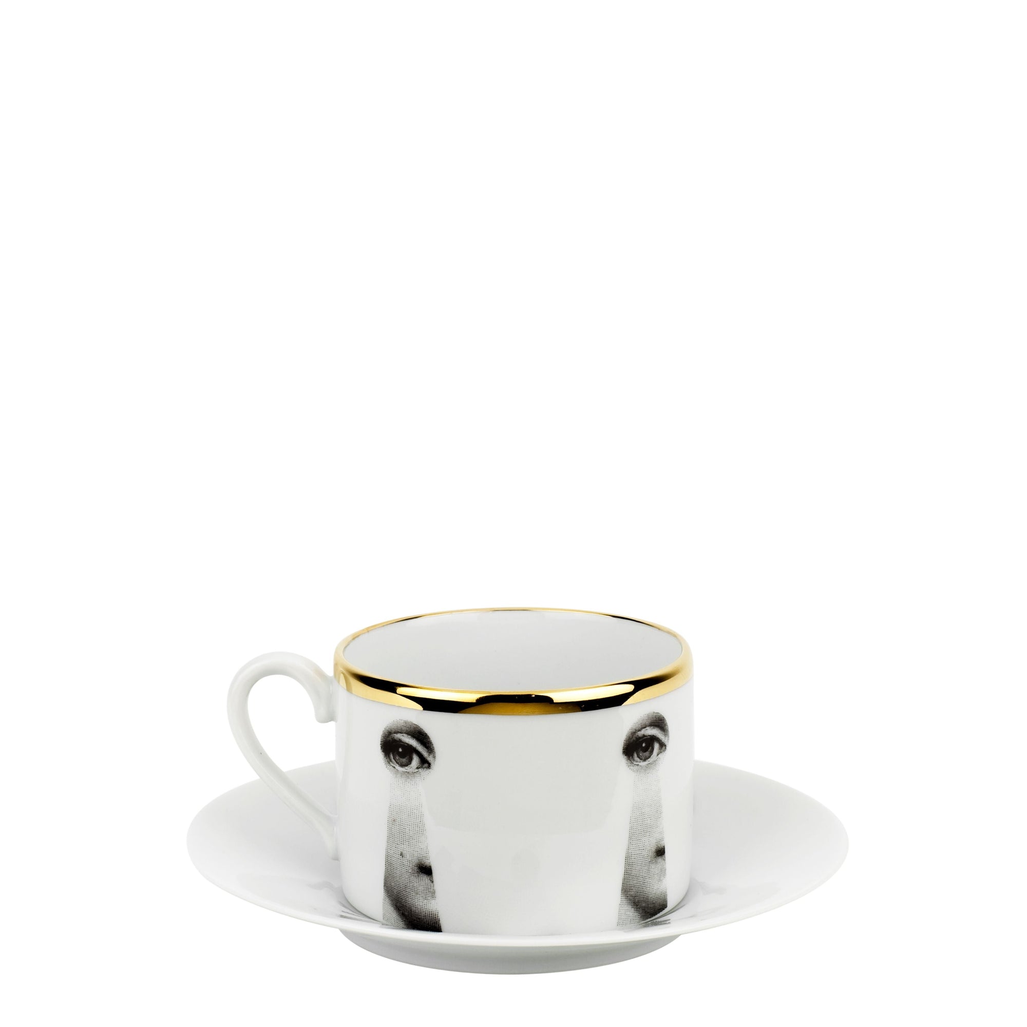 Tema e Variazioni 2005 porcelain teacup - Gold & Black & White