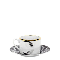 Tema e Variazioni 2005 porcelain teacup - Gold & Black & White