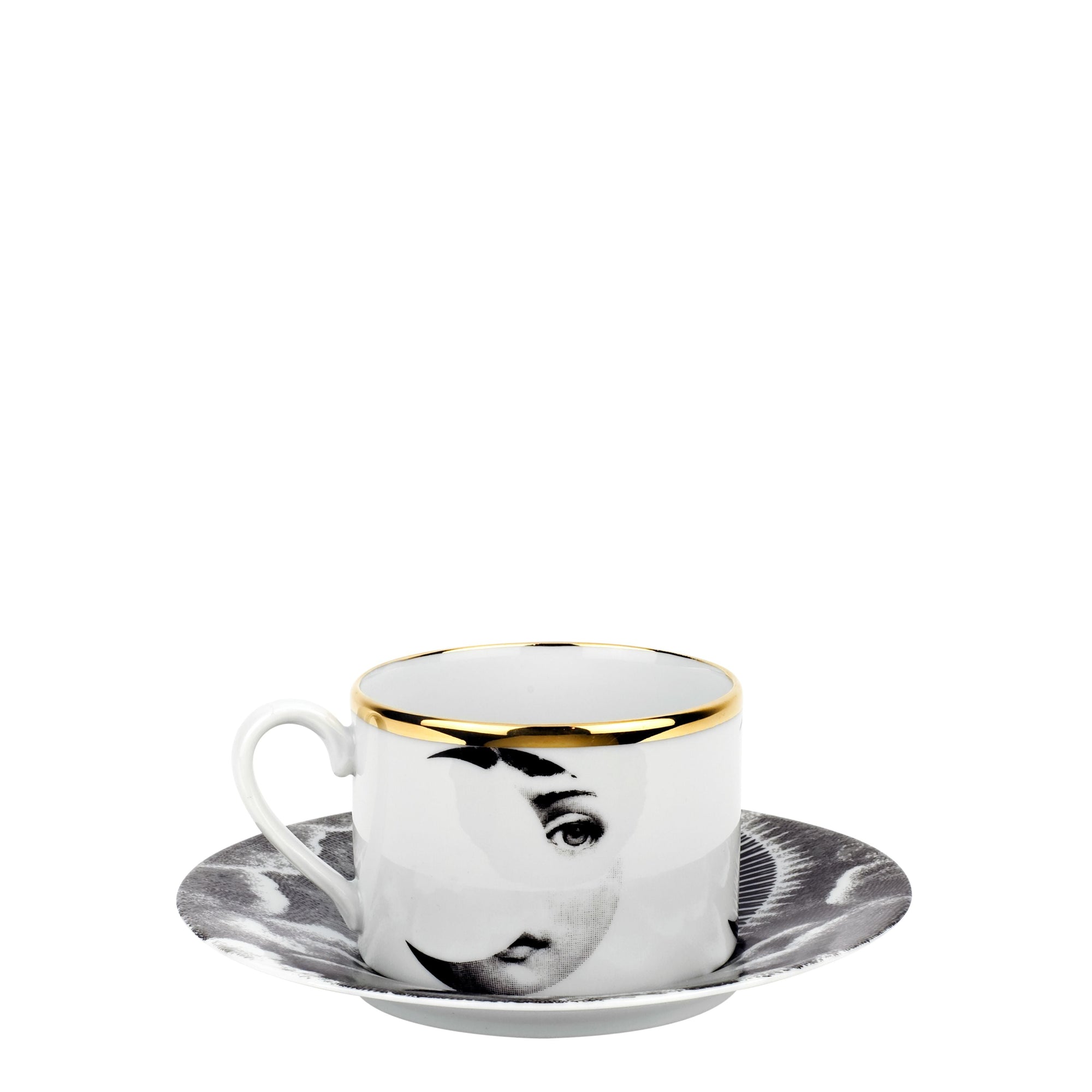 Tema e Variazioni 2005 porcelain teacup - Gold & Black & White