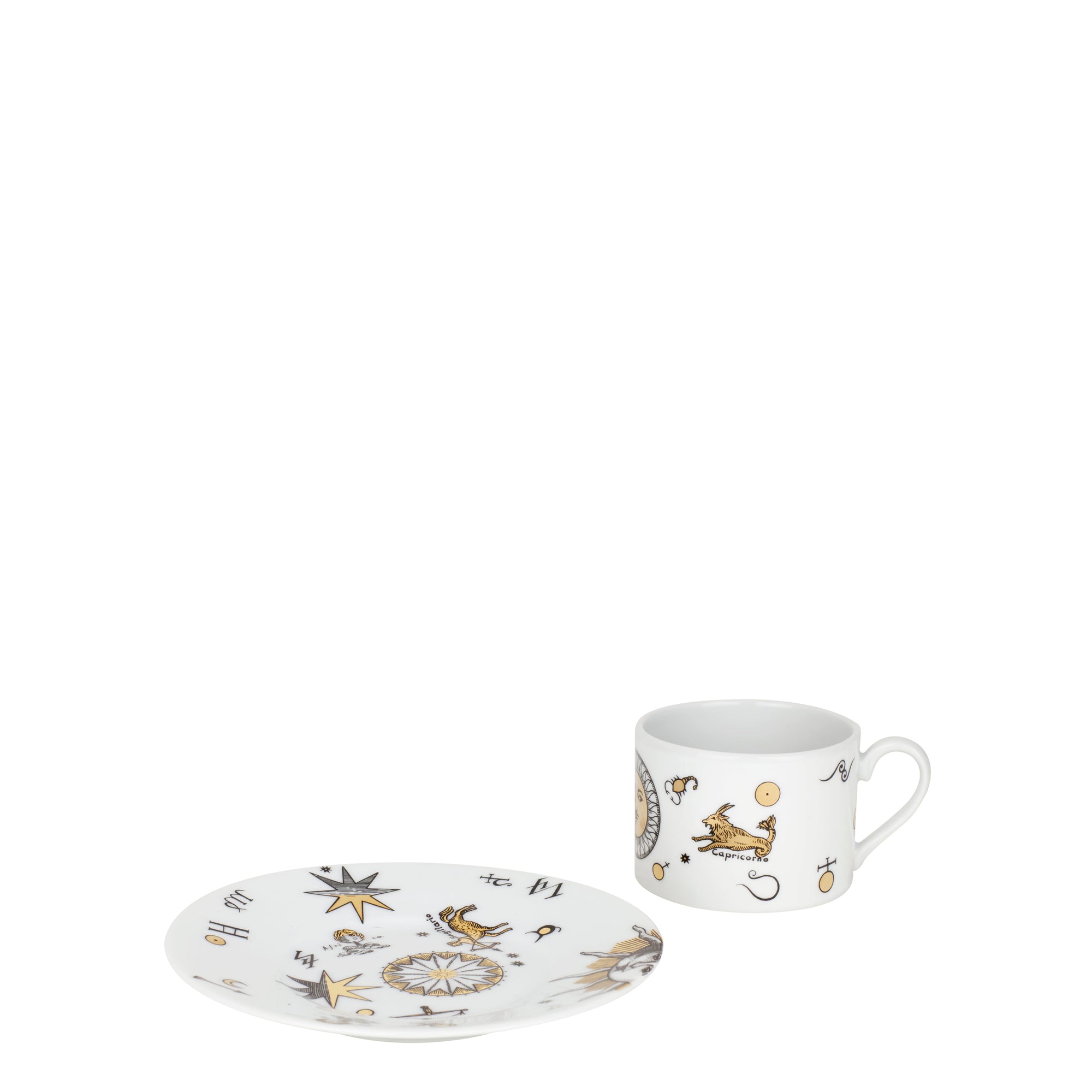Astronomici n°1 porcelain teacup - Gold & Black & White