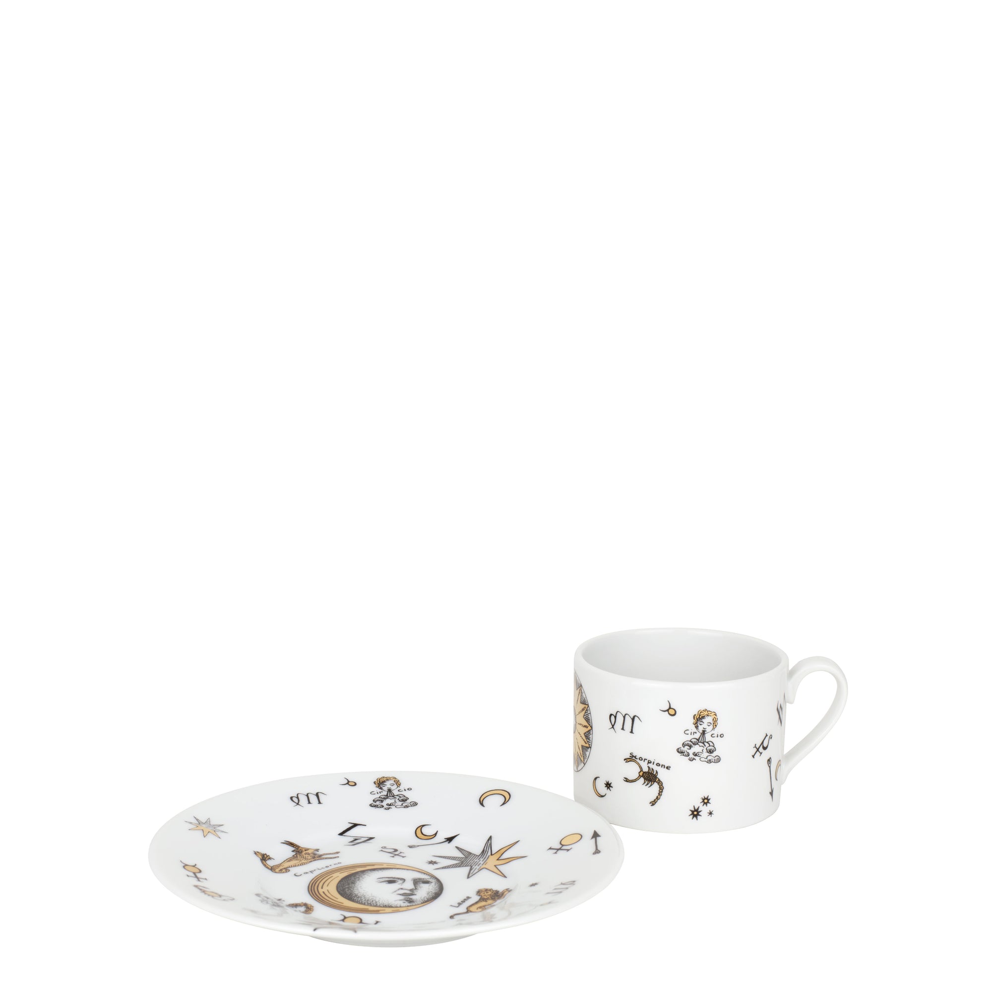 Astronomici n°5 porcelain teacup - Gold & Black & White