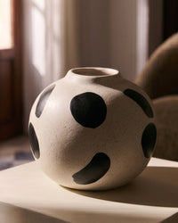 Vase Tiago en céramique tachetée - Blanc