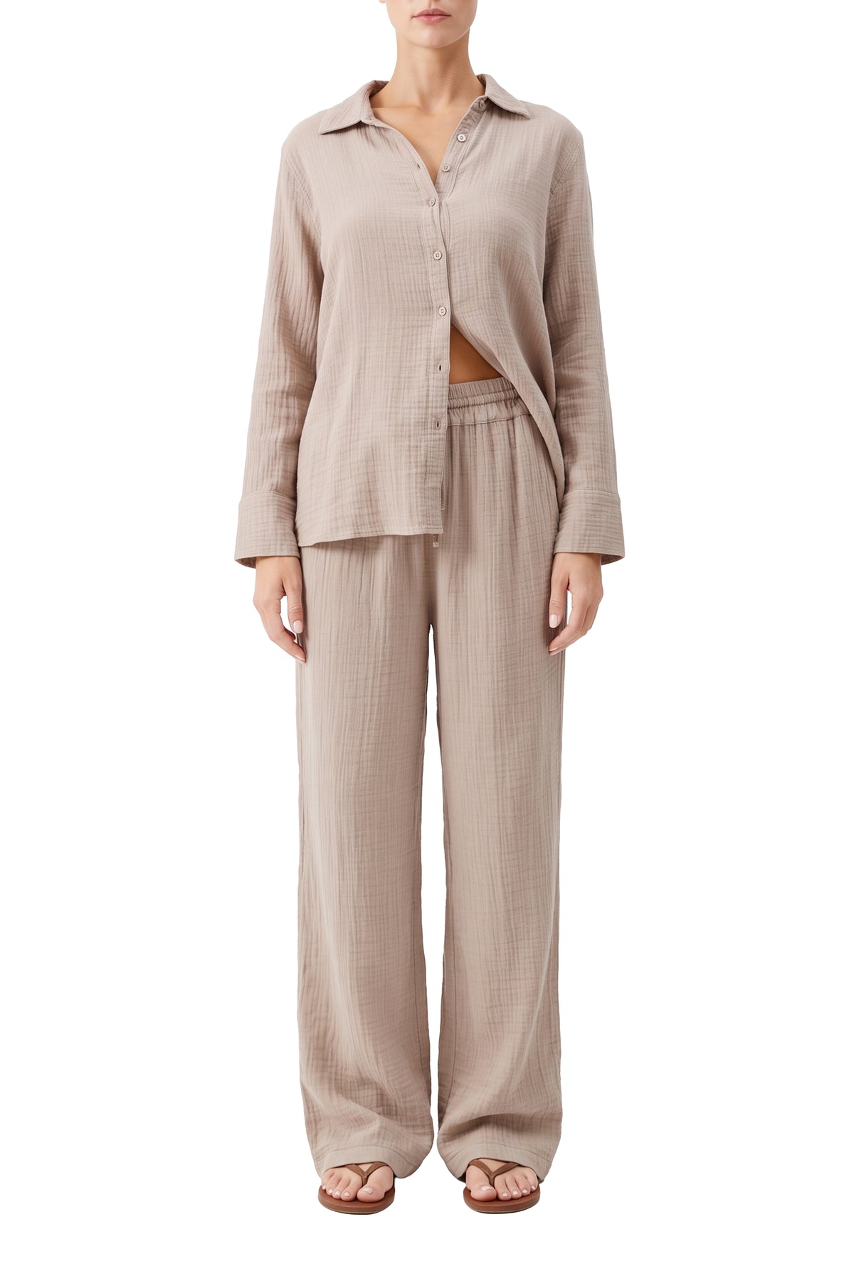 Chemise Tina à manches longues - Beige