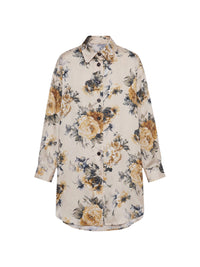 Chemise manches longues avec boutons en soie - Crema Fantasia