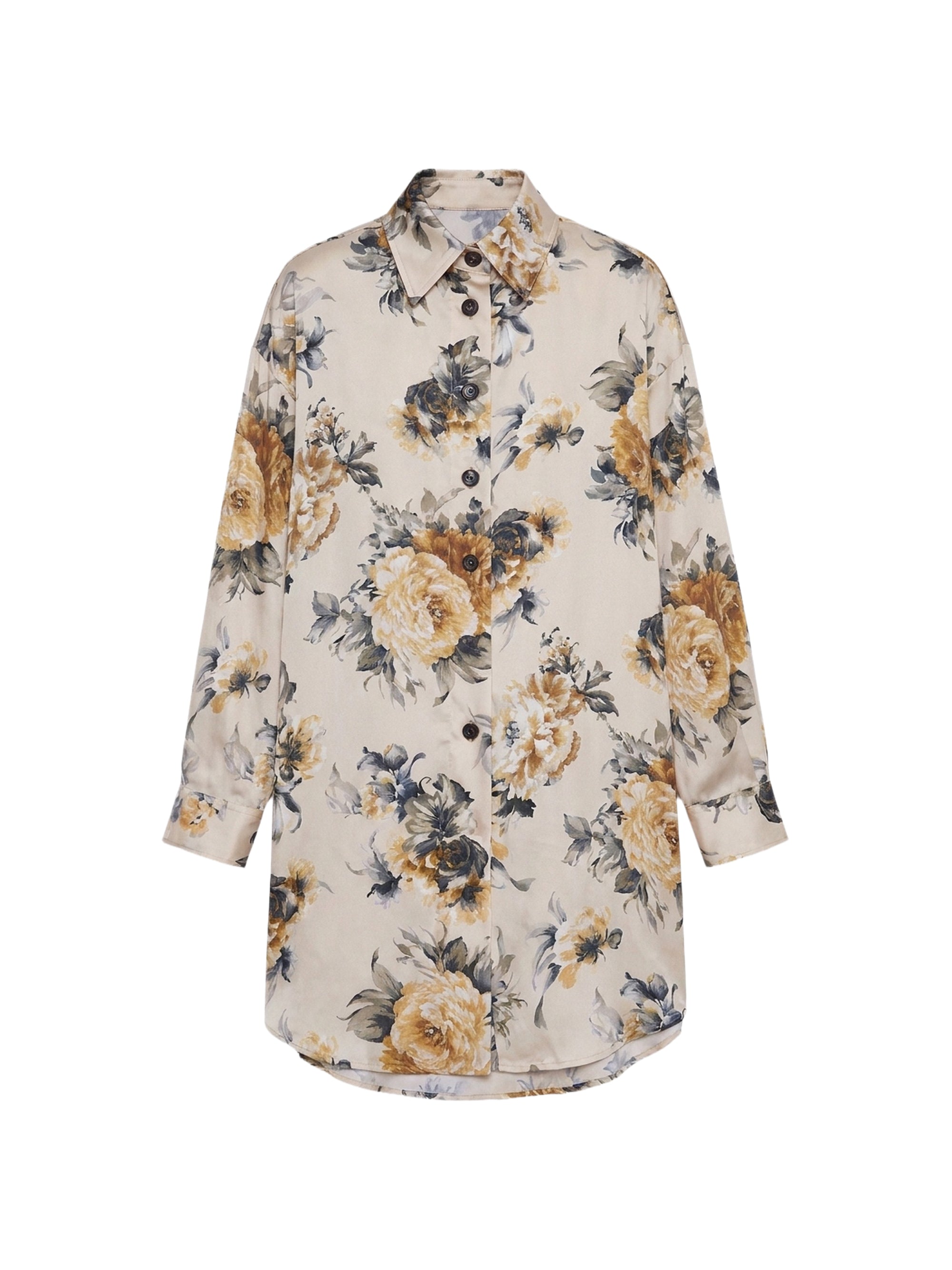 Chemise manches longues avec boutons en soie - Crema Fantasia