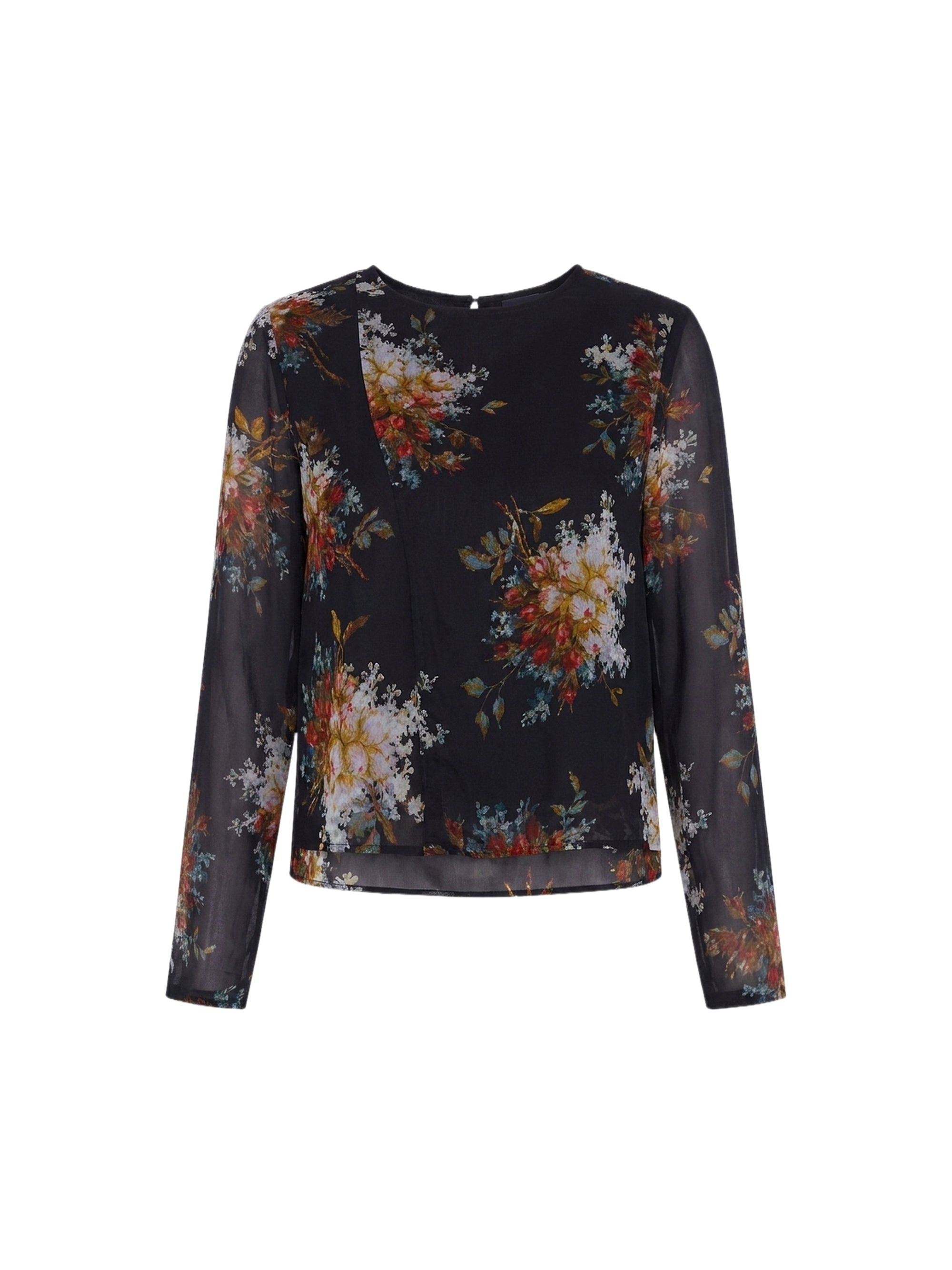 Blouse en chiffon manches longues - Nero Fantasia