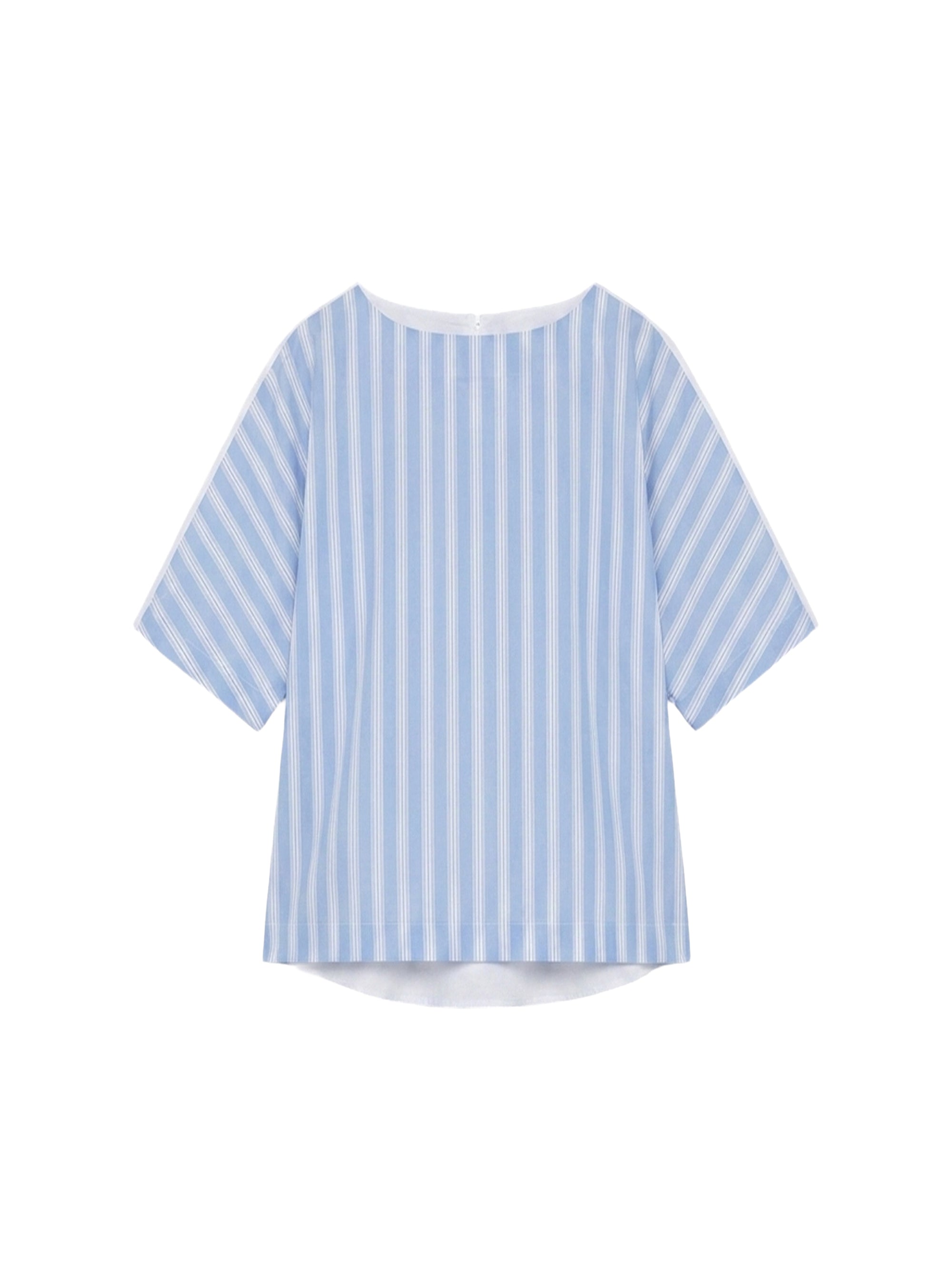 Blouse oversize manches courtes à rayures - Azzurro & Bianco