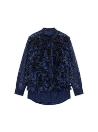 Chemise avec détails plumes - Blu Cangiante