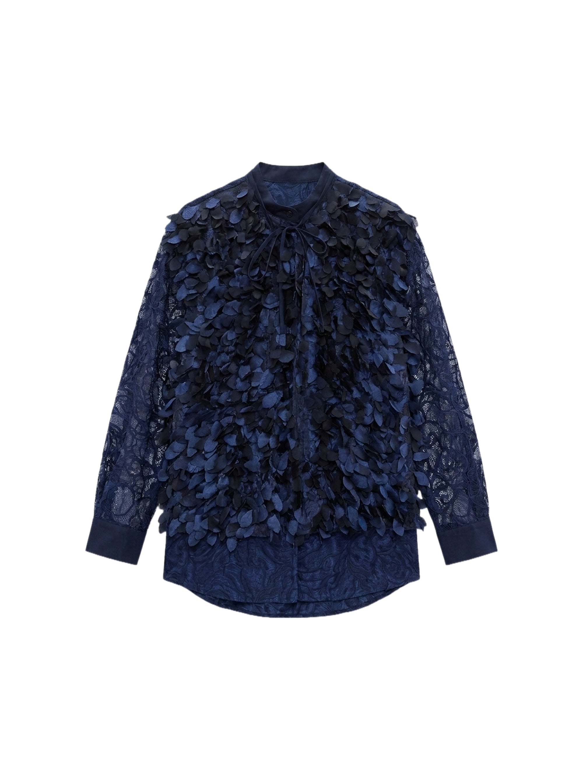 Chemise avec détails plumes - Blu Cangiante