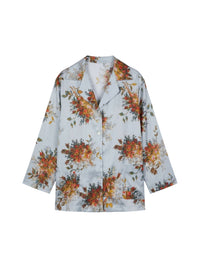 Chemise décolletée en V avec boutons - Azzurro Fantasia