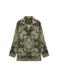 Chemise décolletée en V avec boutons - Verde Fantasia