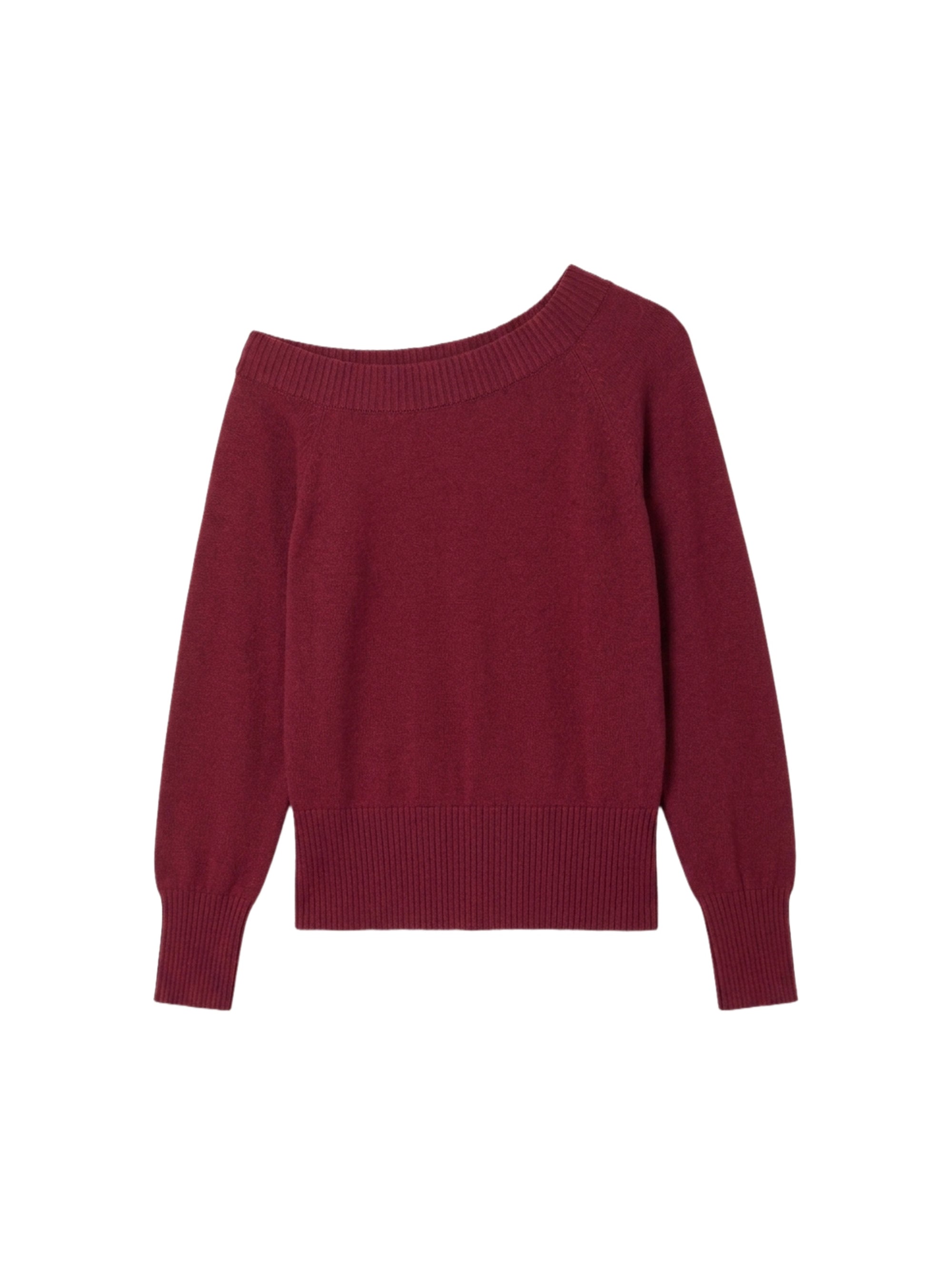 Pull tricoté manches longues - Bordeaux Rose