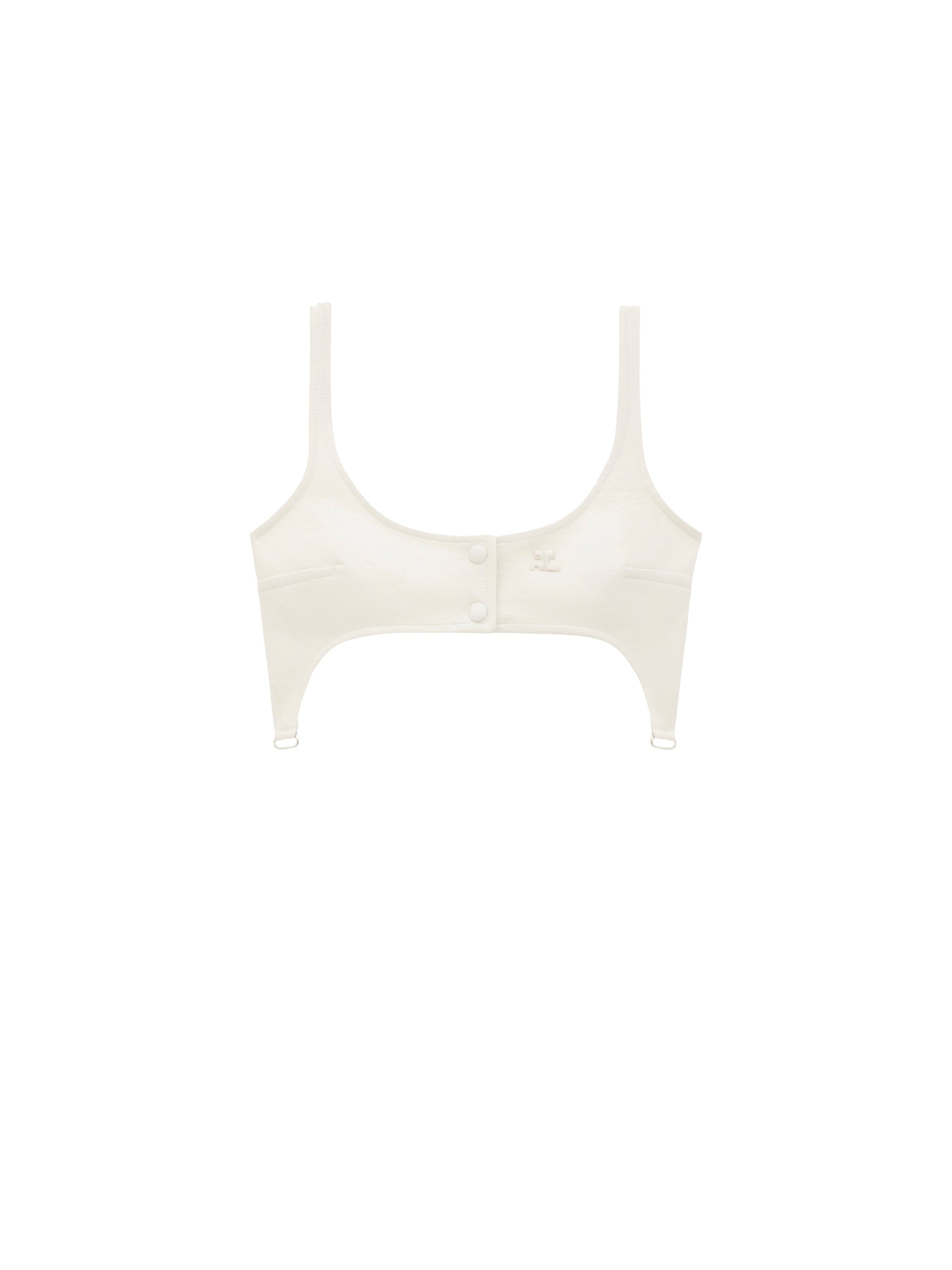 3pcs RELIQUAT 120€ / Brassière bretelles en vinyle - Blanc cassé