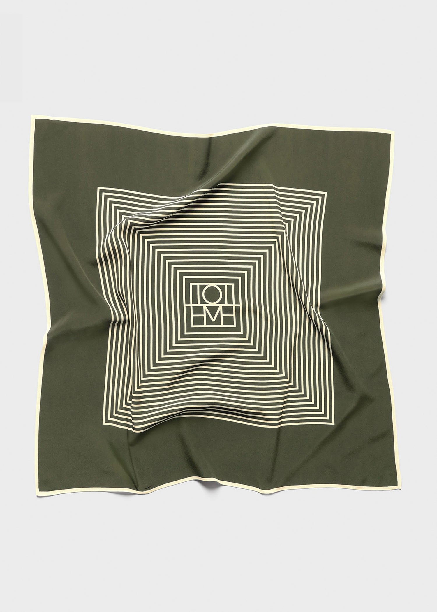 Foulard à monogramme centré en soie - Forest Monogram