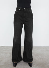 Pantalon flare à pattes d'oie en denim - Faded Black