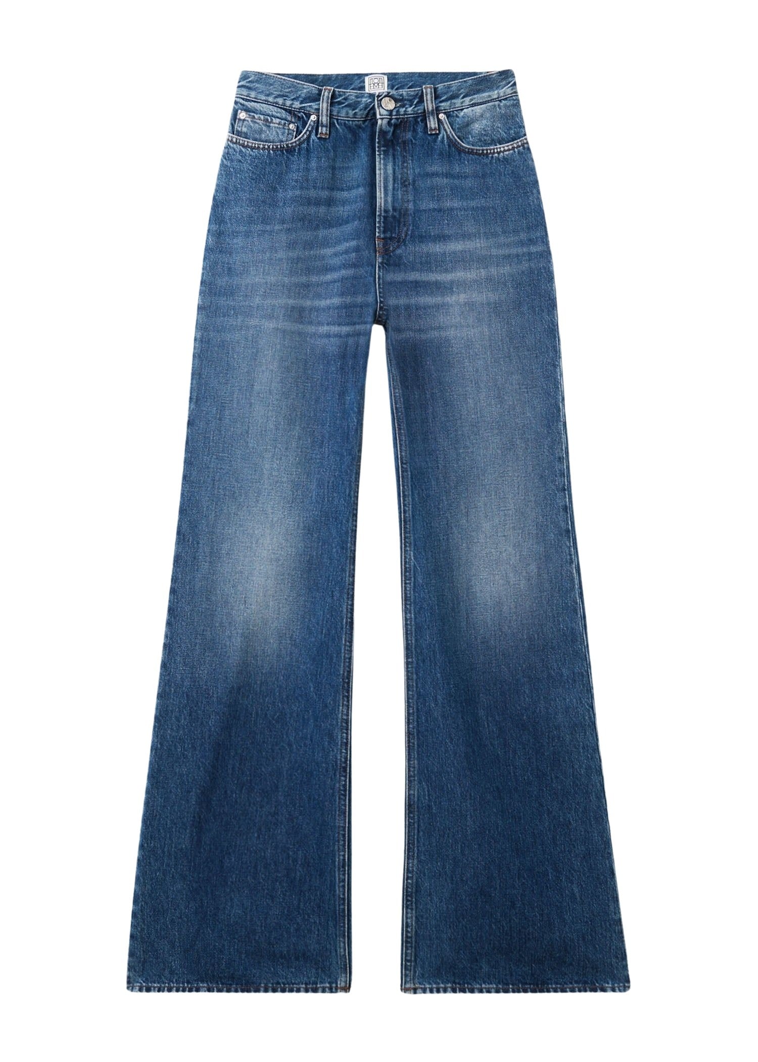 Pantalon coupe boot leg en denim - Mid Blue