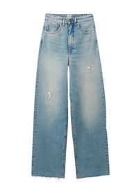 Pantalon évasé en denim - Distressed Light Blue