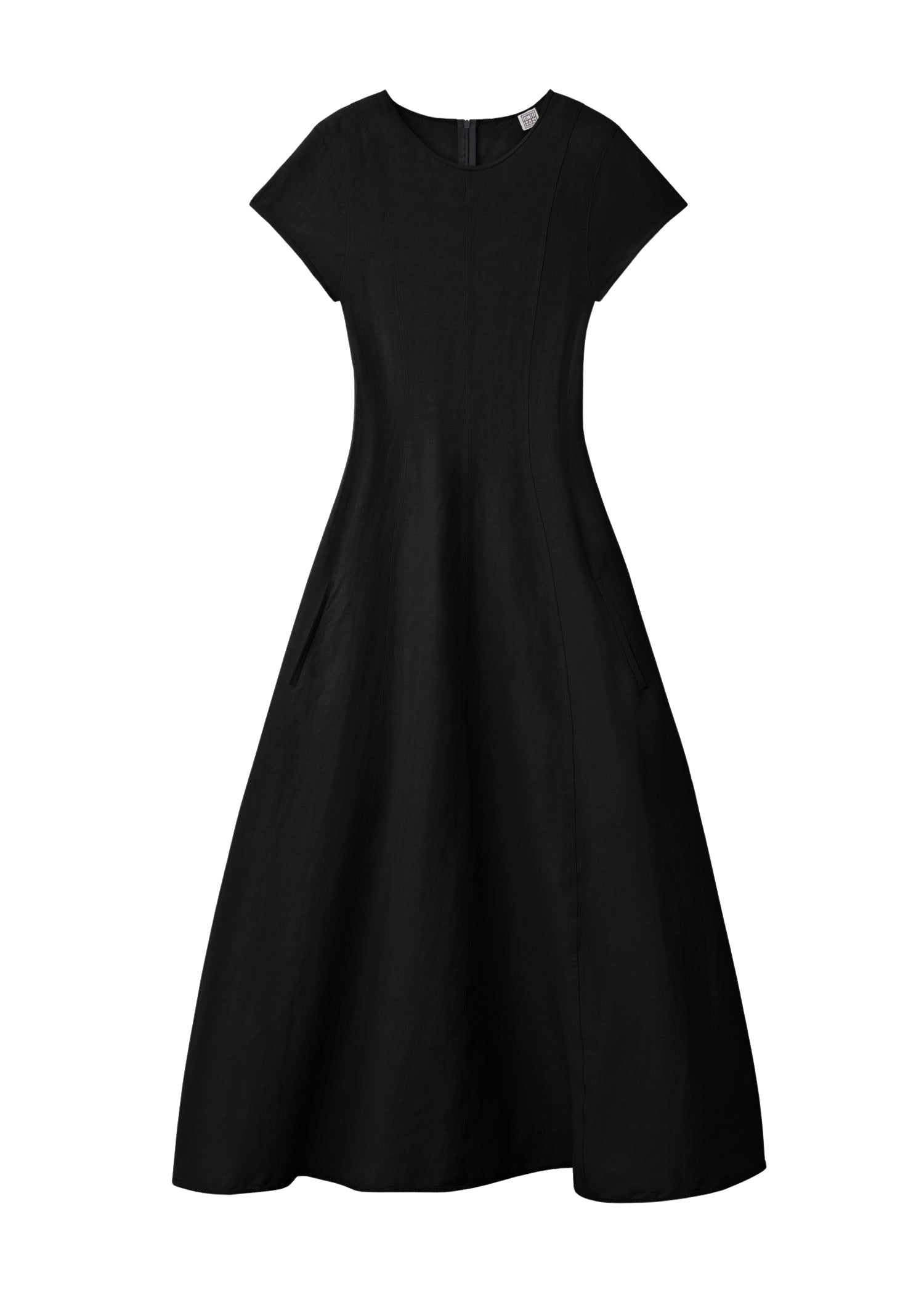 Robe longue extensible en lin - Black
