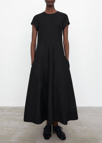 Robe longue extensible en lin - Black