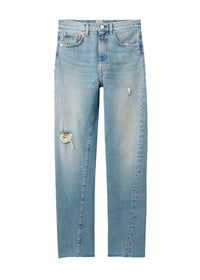 Pantalon coutures torsadées en denim - Light Blue Wash