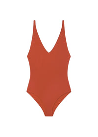 Maillot une pièce à col V profond - Burnt Orange