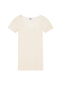 T-shirt en tricot à côtes irrégulières - Dessert