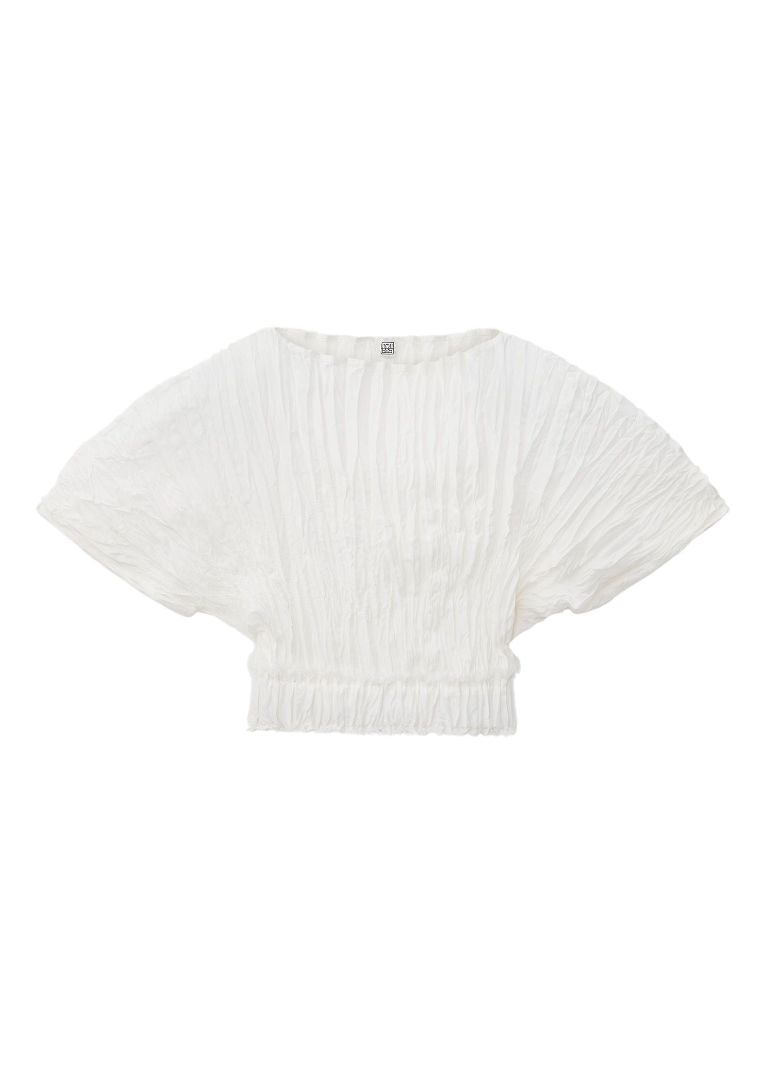 CRINKLED SILK CROP TOP