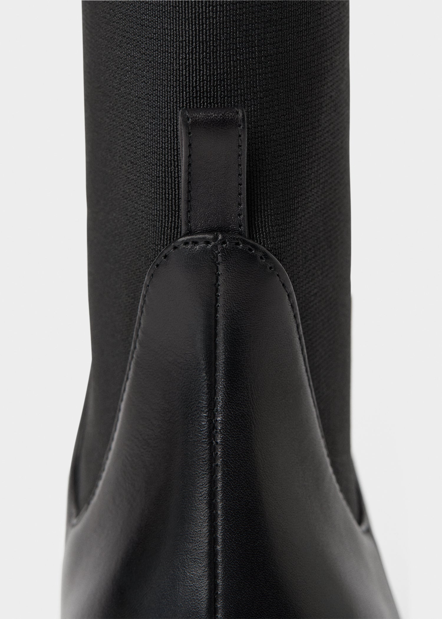 MID HEELED BOOT, CALF LEATHER WITH ELASTIC AT SIDE