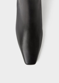 MID HEELED BOOT, CALF LEATHER WITH ELASTIC AT SIDE