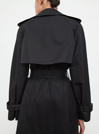 Trench coat en laine - Black Pinstripe