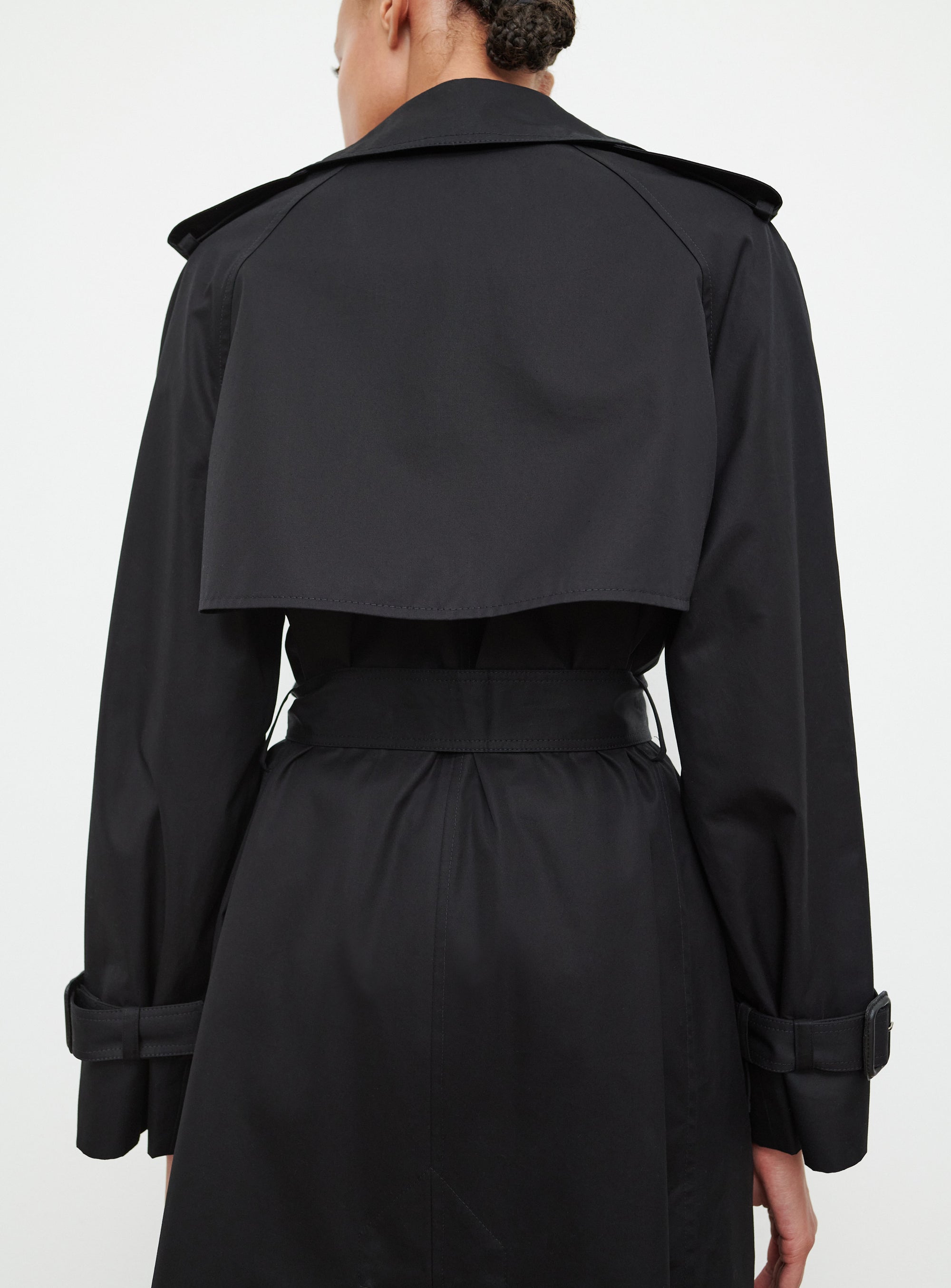 Trench coat en laine - Black Pinstripe