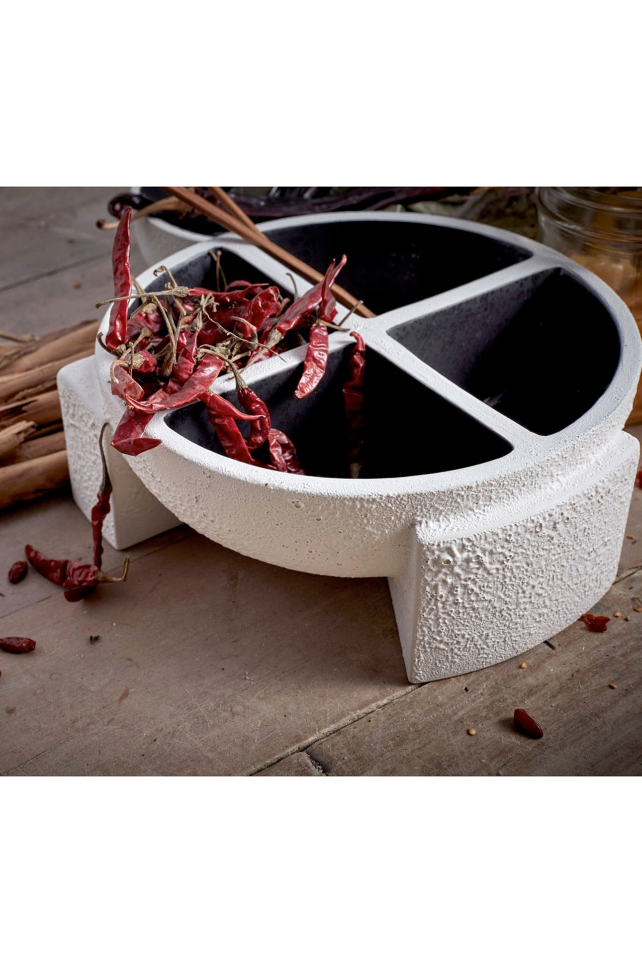 Cubism bowl in four parts - White & Black