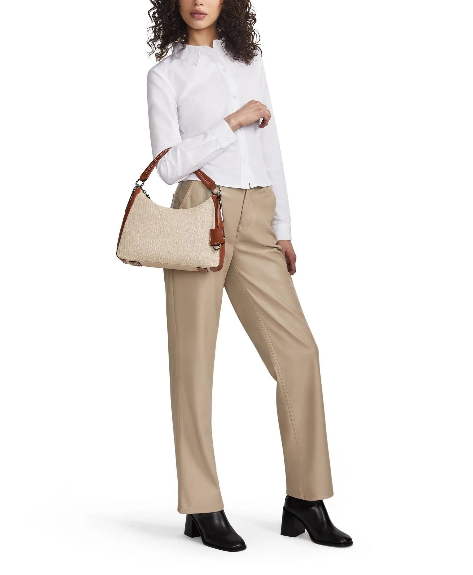 Kayes Mezzanine shoulder bag - Natural & Saddle